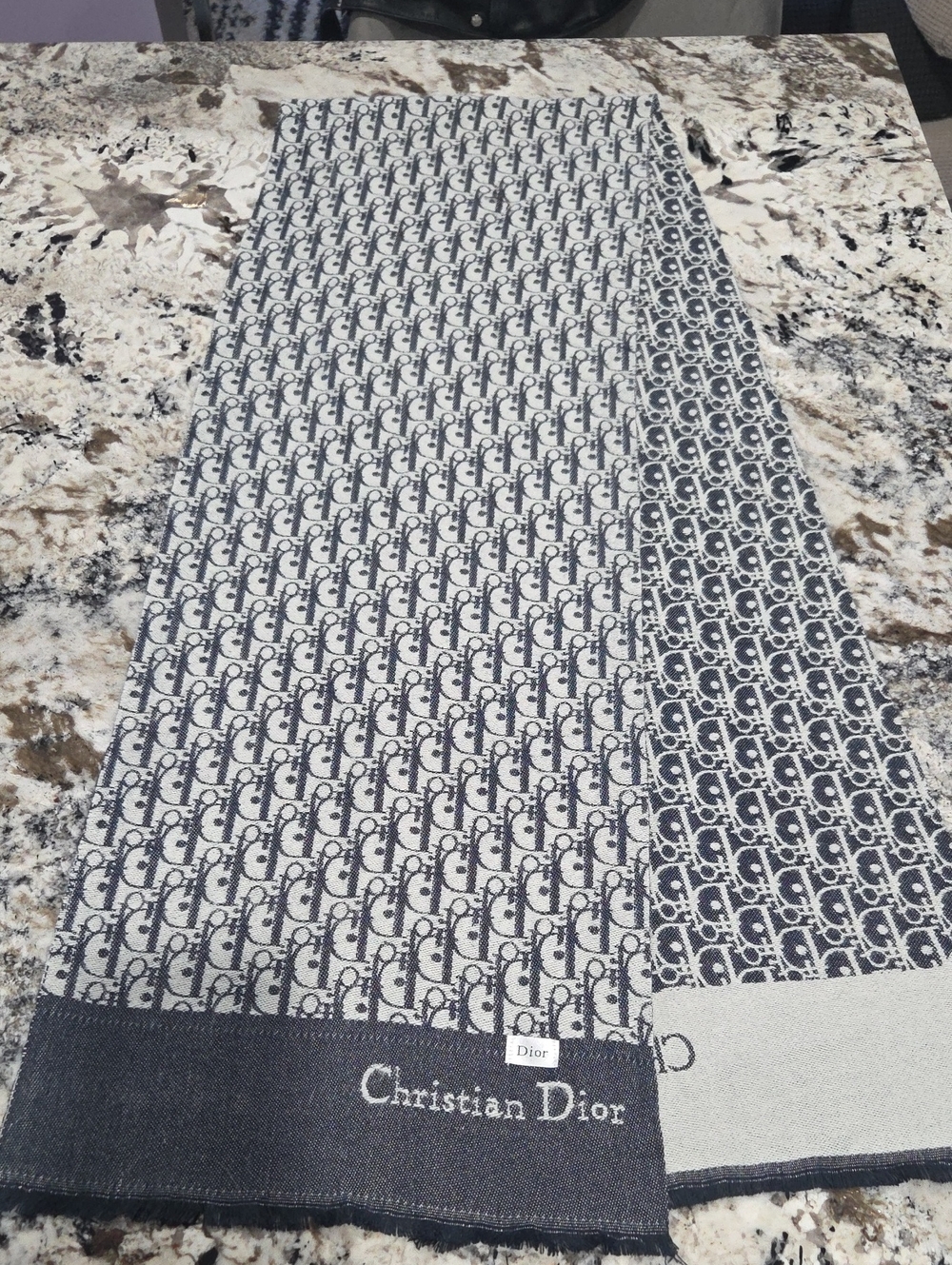 Dior Vintage Monogram Wool Scarf
